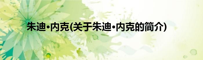 朱迪·内克(关于朱迪·内克的简介)