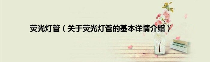 荧光灯管（关于荧光灯管的基本详情介绍）