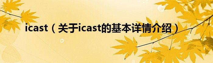 icast（关于icast的基本详情介绍）