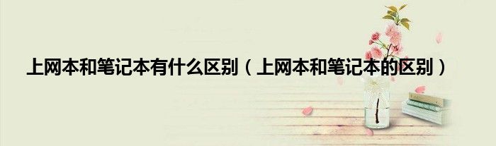 上网本和笔记本有什么区别（上网本和笔记本的区别）