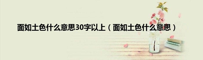面如土色什么意思30字以上（面如土色什么意思）