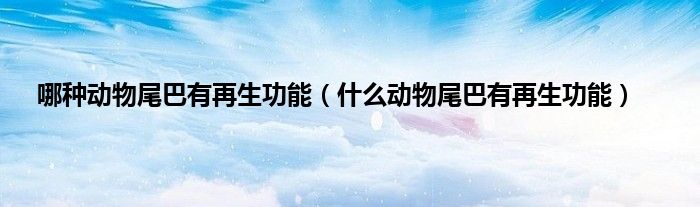 哪种动物尾巴有再生功能（什么动物尾巴有再生功能）